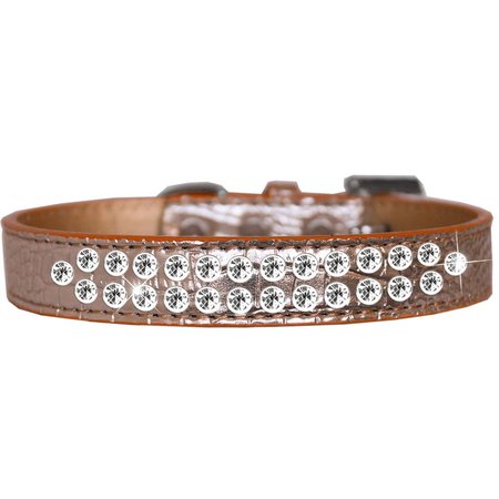 MIRAGE PET PRODUCTS Two Row Clear Jewel Croc Dog CollarCopper Size 12 720-06 CPC12
